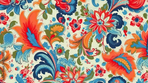 Retro paisley pattern, illustration art background