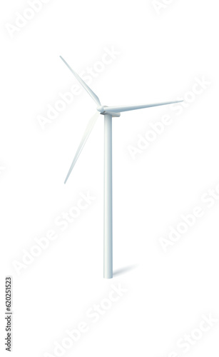 Wind power plant and factory. Wind turbines. Green energy industrial concept. Vector © YURII