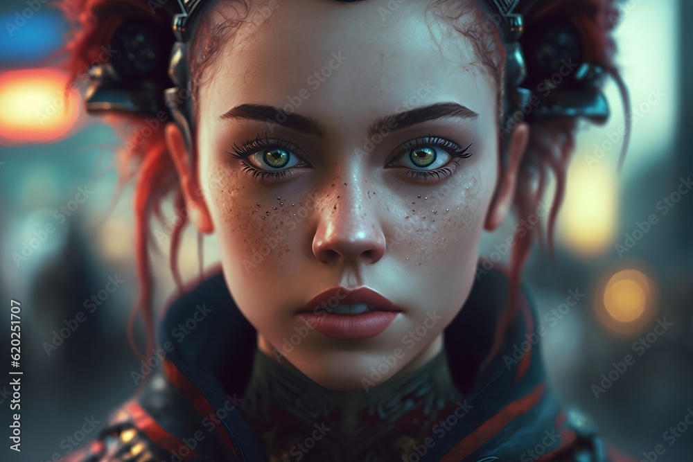 portrait of a person, cyberpunk, futuristic portrait of a person, cyberpunk, futuristic