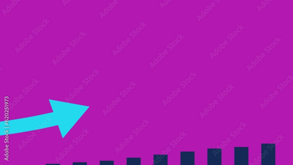 An upward moving line and bar chart motion graphic background. An upward moving line and bar chart motion graphic background.
