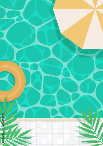 Swimming pool background, hot summer day by the pool, water texture design