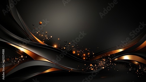 Luxurious Black and Gold  Abstract Realistic Vector Background Illustration