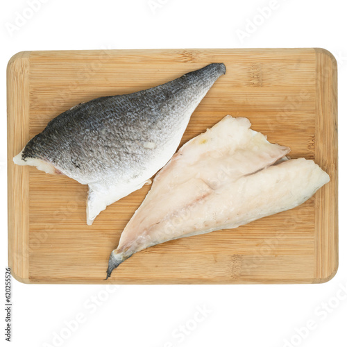 raw sea bream fillet on a board photo