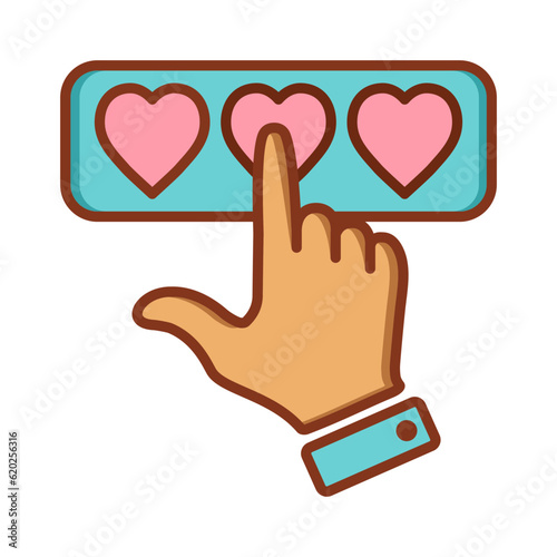 hand gesture give review rating and feedback, star, heart