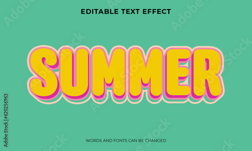3d text effect in summer style