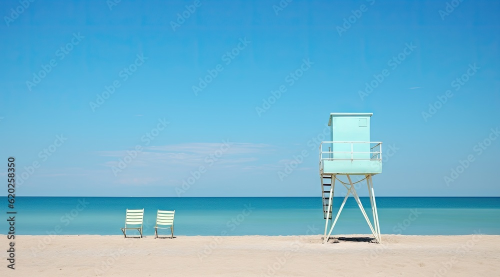 Lifeguard lookout tower on the beach Lifeguard lookout tower on the beach