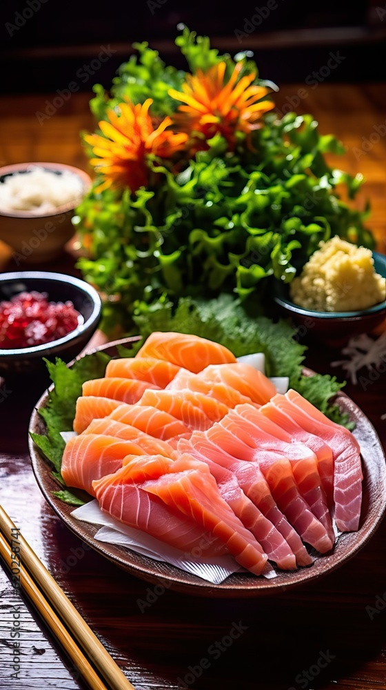 Sashimi in japanese restaurant table (Ai generated) Sashimi in japanese restaurant table (Ai generated)