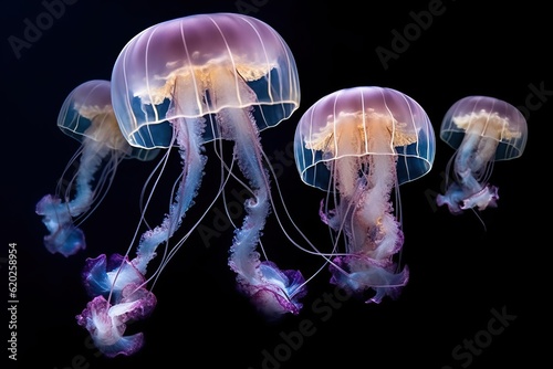 Jellyfish floating in the ocean (Ai generated)