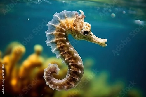 Seahorse in the ocean, aquarium (Ai generated) © thesweetsheep