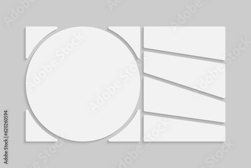 Template collage of five frames, images, photo