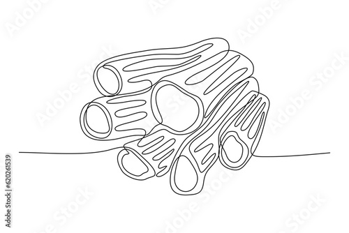 wood pile continuous line vector illustration design