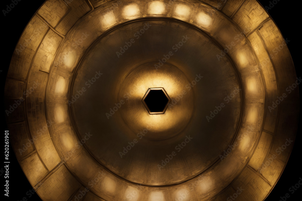 A Close Up Of A Circular Light Fixture A Close Up Of A Circular Light Fixture