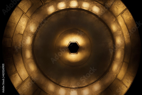A Close Up Of A Circular Light Fixture