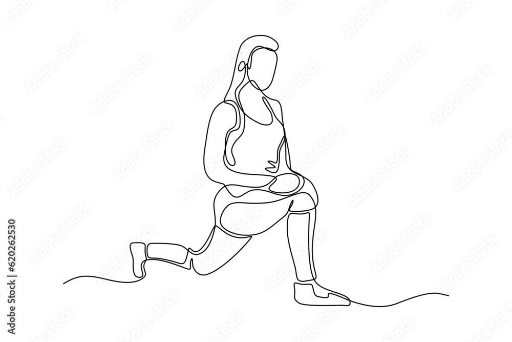yoga sport woman line vector illustration design
