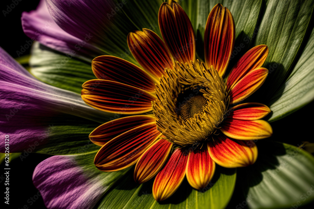 A Close Up Of A Purple And Yellow Flower A Close Up Of A Purple And Yellow Flower