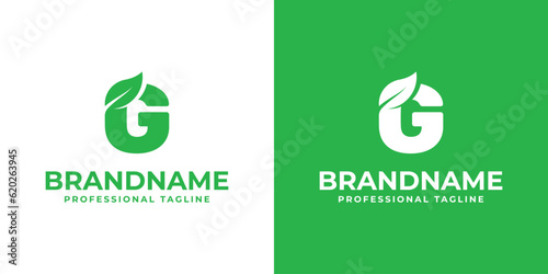 Letter G Leaf Logo, suitable for business related to leaf, nature, plant, ecology, or environment with G initial.