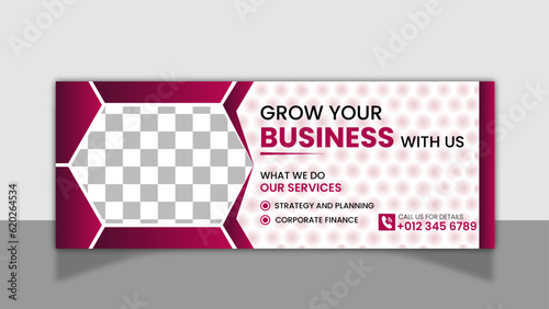Grow your business with us social media cover design. (ID: 620264534)