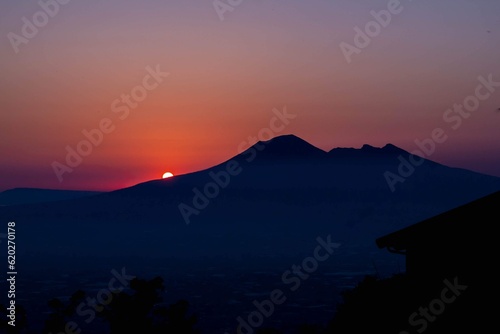 sunset over the Vesuvio