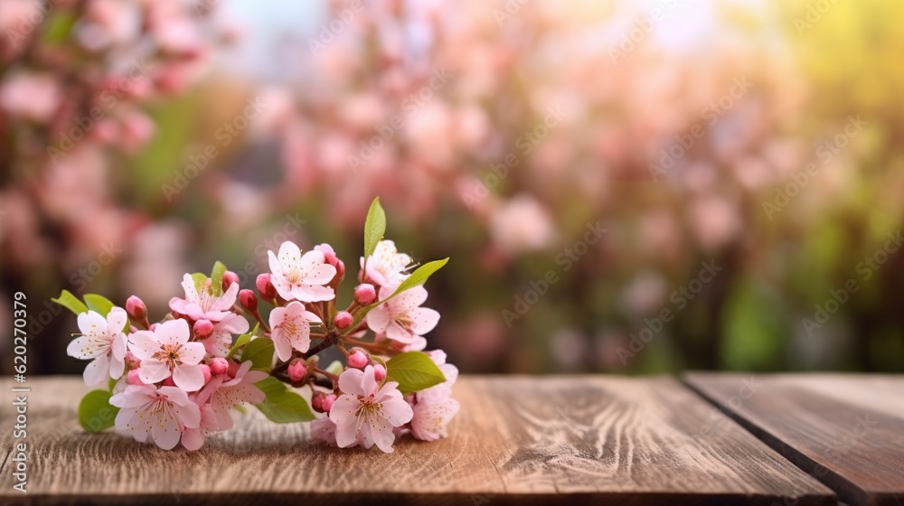 illustration, flowers on a wooden table, ai generative illustration, flowers on a wooden table, ai generative