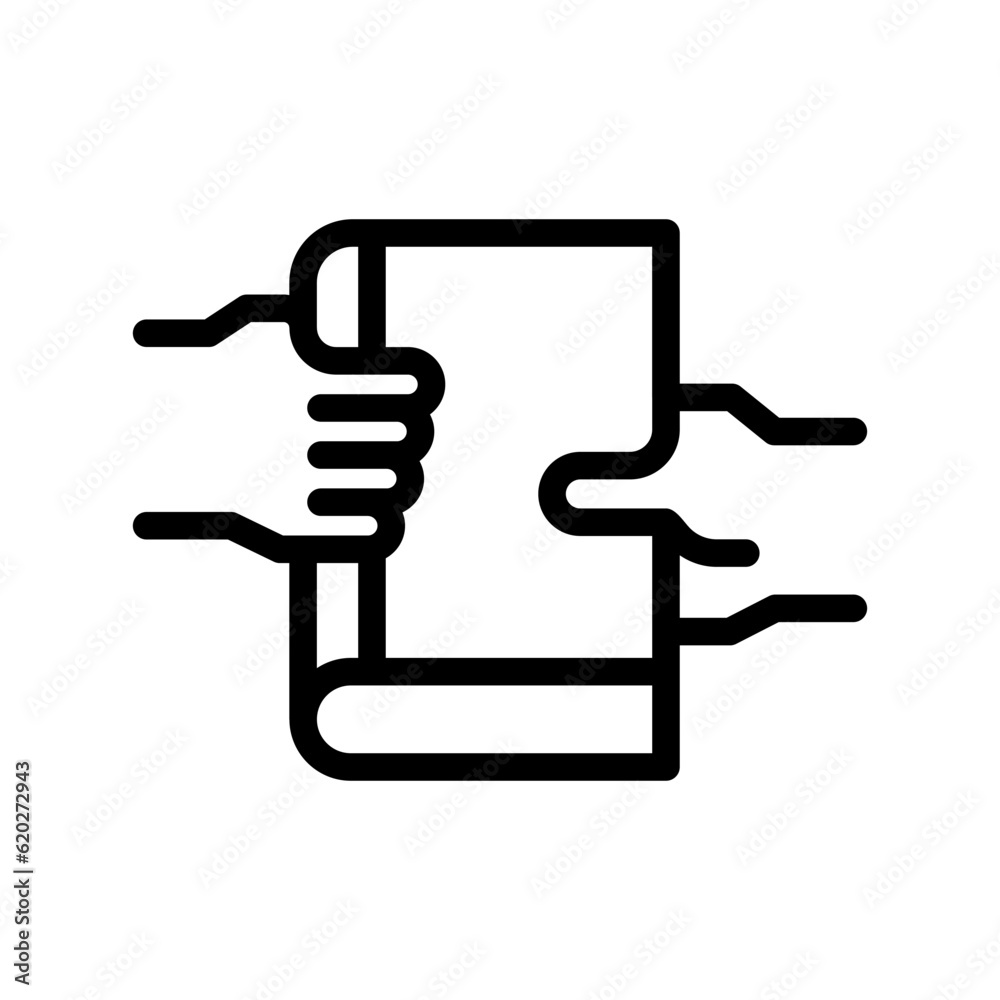 hand over line icon illustration vector graphic. Simple element illustration vector graphic, suitable for app, websites, and presentations isolated on white background