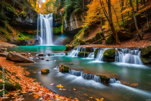 waterfall in autumn © Naila