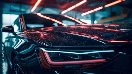 Nighttime Traffic Jam: Classic Cars Parked in a Row, Speeding On the Road, gUnleashing Immersive Gaming Experiences with Advanced Visuals & Dynamic Environments, generative AIAenerative AIAI Generated © Aleksandr