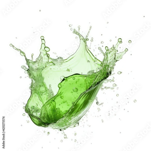 green splash on white background. Generative AI