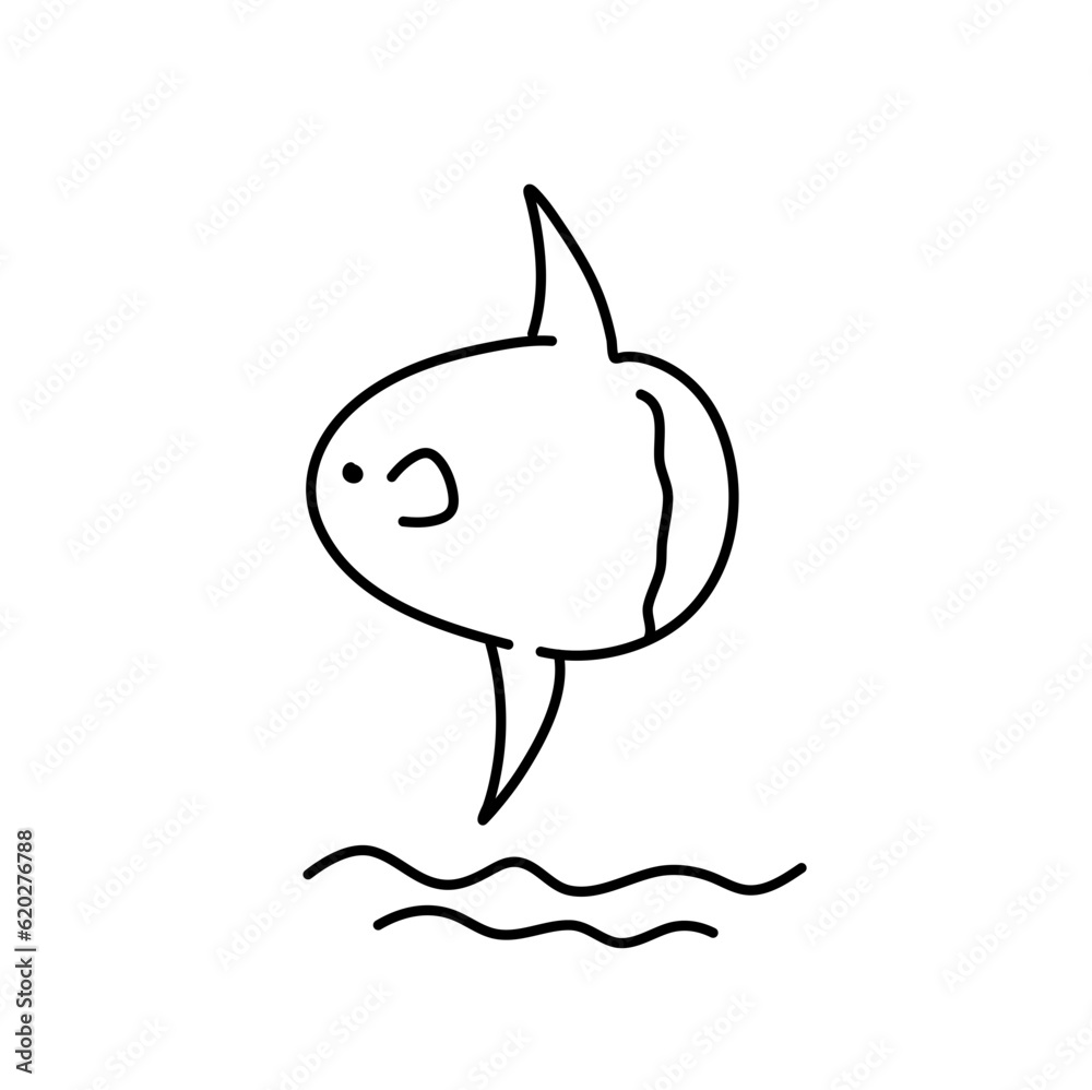 Obraz premium Fish modern line design style icons