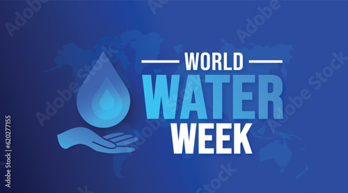 August is World Water Week background template. Holiday concept. background, banner, placard, card, and poster design template with text inscription and standard color. vector illustration.