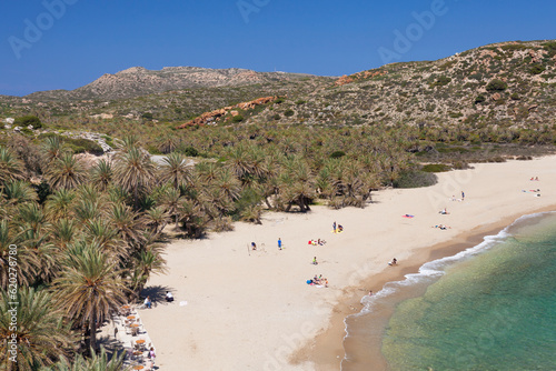 Palm beach of Vai, Lasithi, Crete, Greek Islands photo