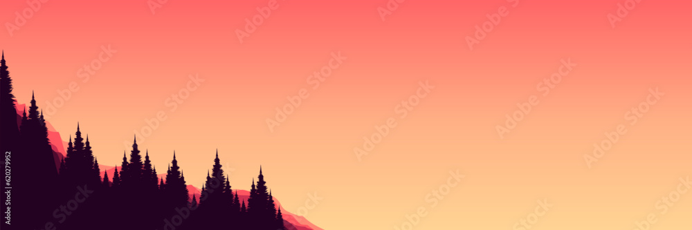 landscape forest silhouette scenery vector illustration for background, wallpaper, background template, backdrop design, and design template