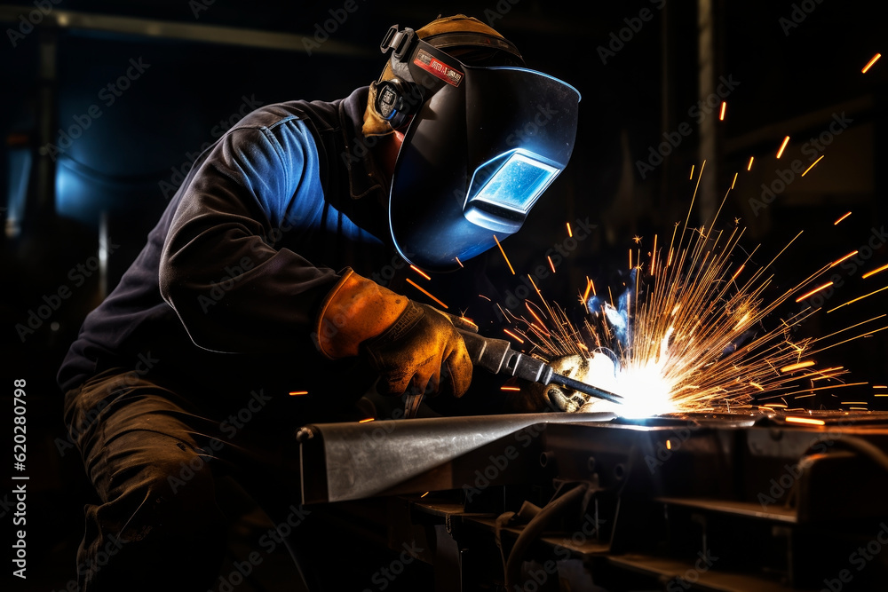 Welder at work. Generative AI