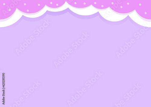 Purple background with pink seamless border on top and sweet beads