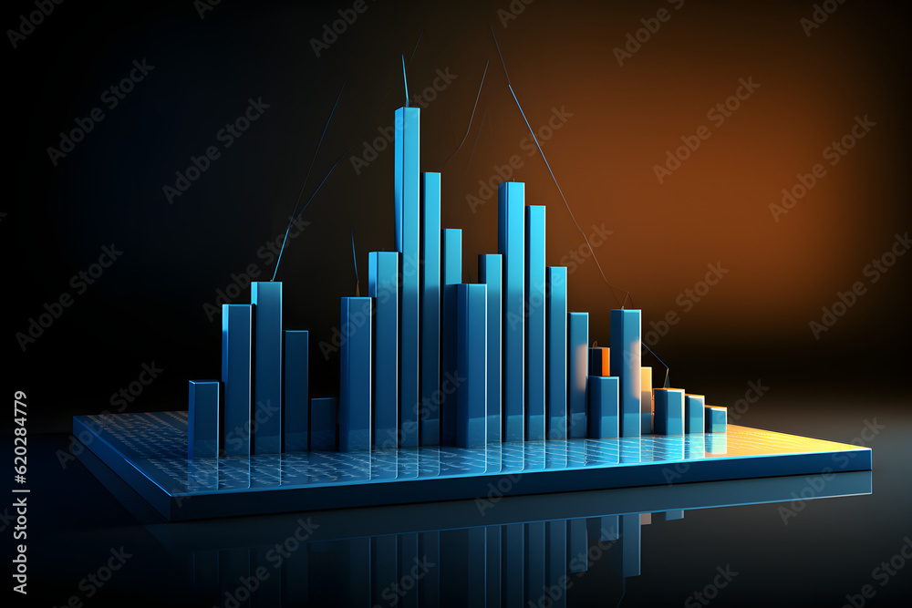 business market chart graph 3d