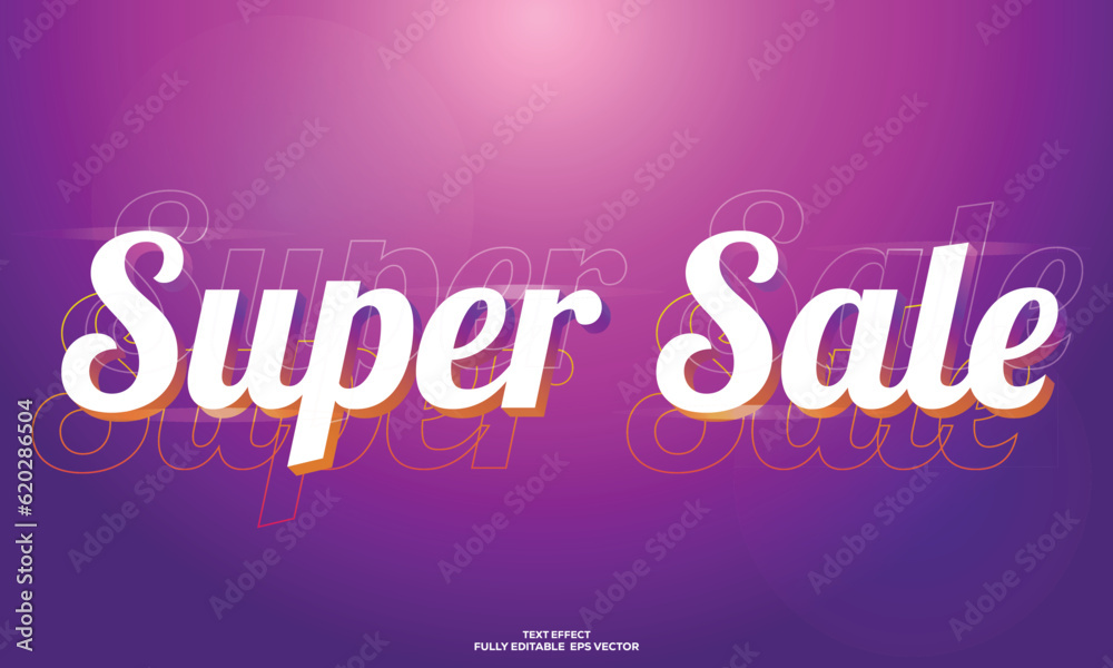 vector super sale text effect design template