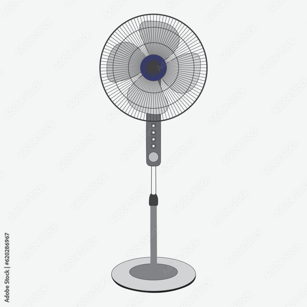 Electric air fan vector drawing on isolated with background, Stand fan vector, Line art, EPS10. Electric air fan vector drawing on isolated with background, Stand fan vector, Line art, EPS10.