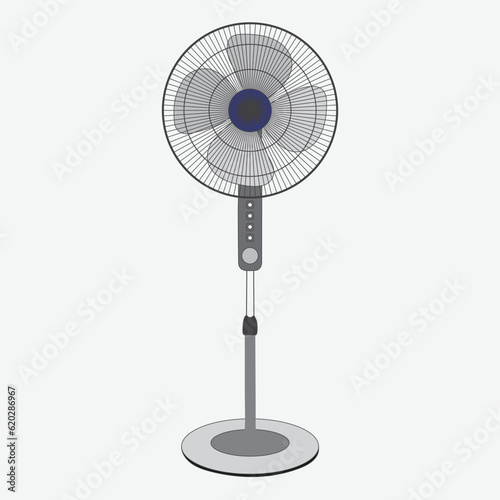 Electric air fan vector drawing on isolated with background, Stand fan vector, Line art, EPS10.