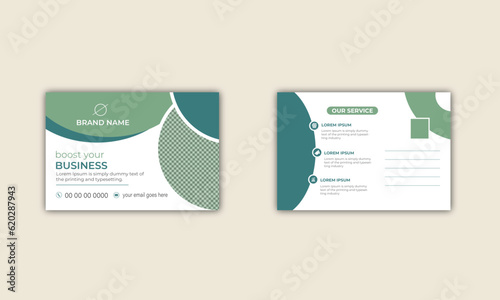 Double-sided creative business post card template. Portrait and landscape orientation. Horizontal and vertical layout.
business post  card with company logo. Vector illustration.