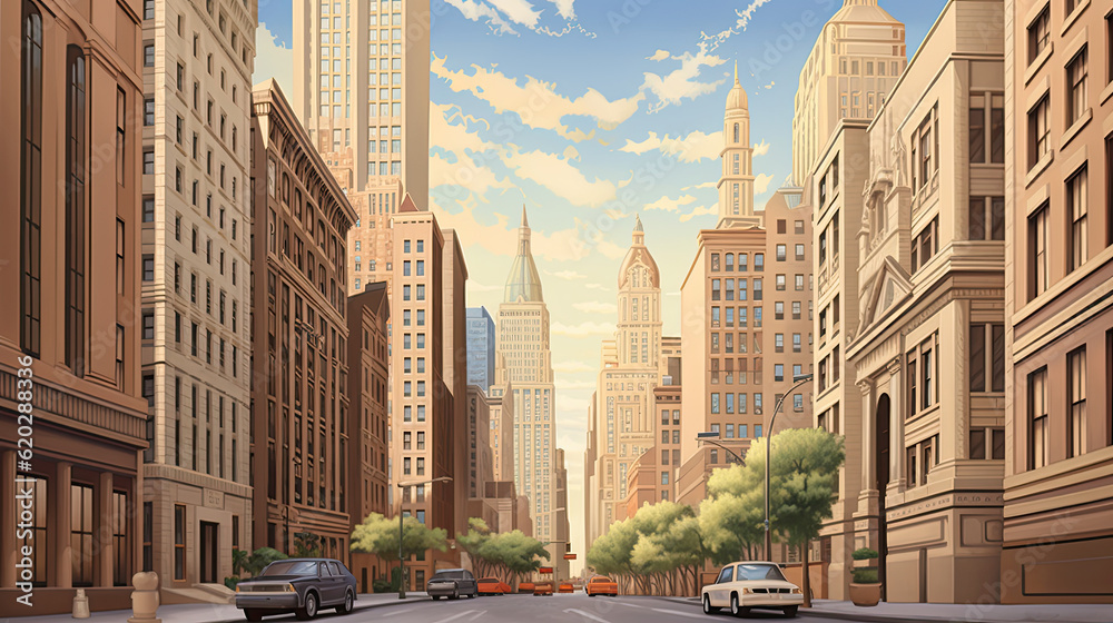 Obraz premium Wall Street Iconic Buildings