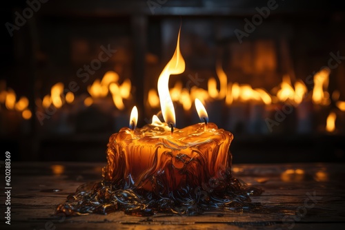 Burning Candle In Darkness professional photograpphy AI Generated  photo