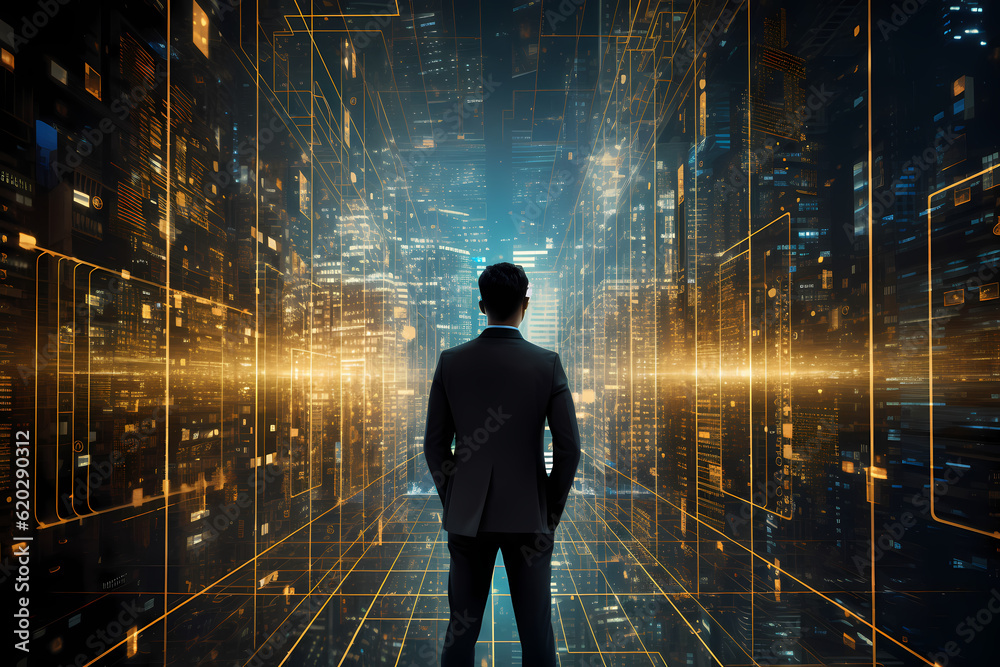 brainstorming vision ideas in front of data tunnel blockchain connection for succes brainstorming vision ideas in front of data tunnel blockchain connection for succes