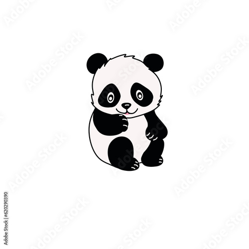 Cartoon panda, cute animal illustration 