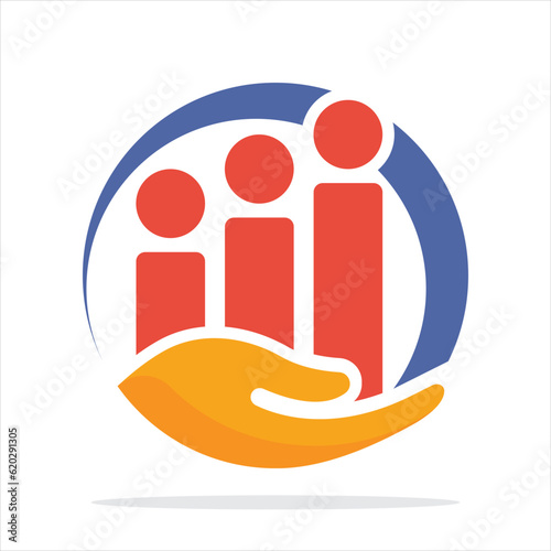 Illustration icon with management and leadership concept