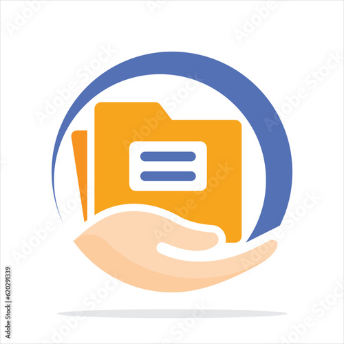 Illustration icon with the concept of keeping and managing document folders.