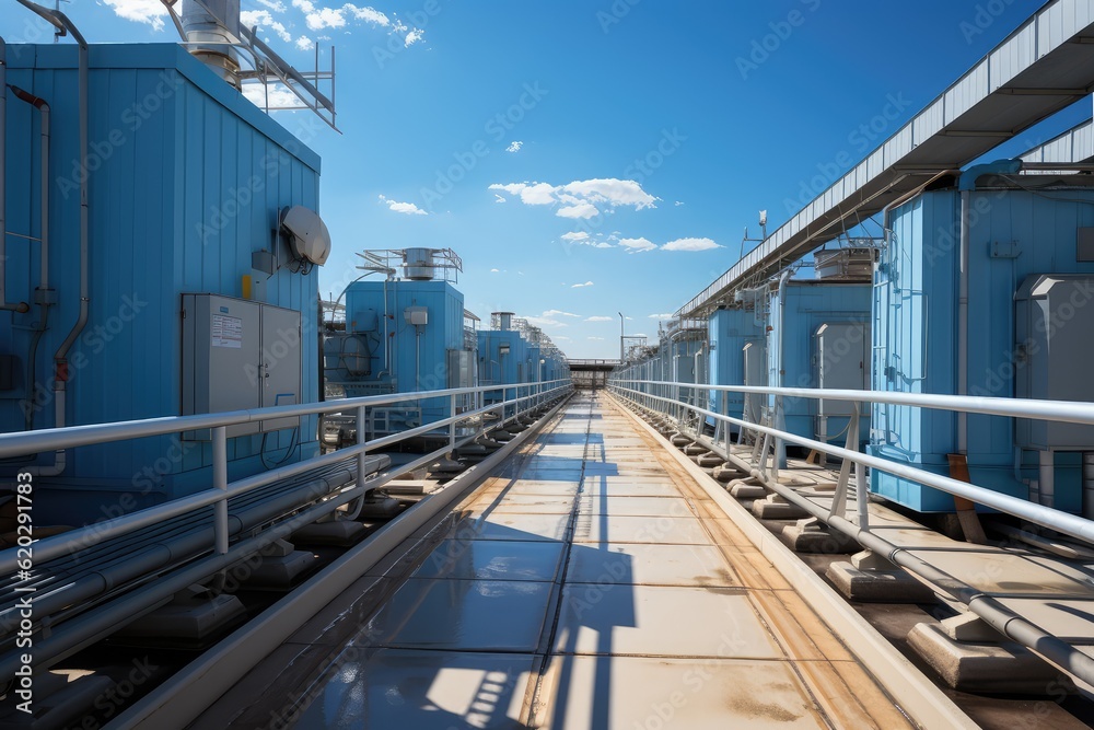 Fototapeta premium Commercial Building Roof professional photograpphy AI Generated 