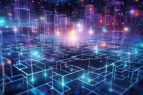 technic futuristic electonic network blockchain wallpaper with connecting communication digital data elements in background texture