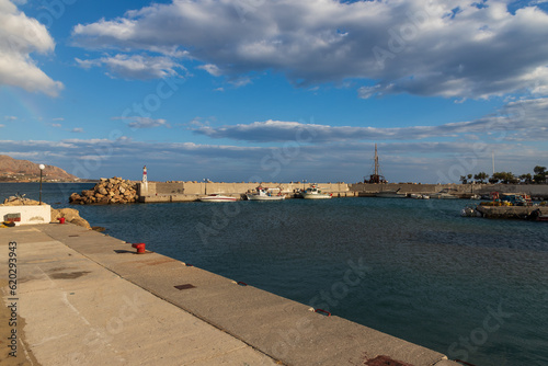 Beautiful landscape. Coast of the island of Crete - Greece area of Lerapetra Eden Rock. Beautiful sky at sunrise over the sea. photo