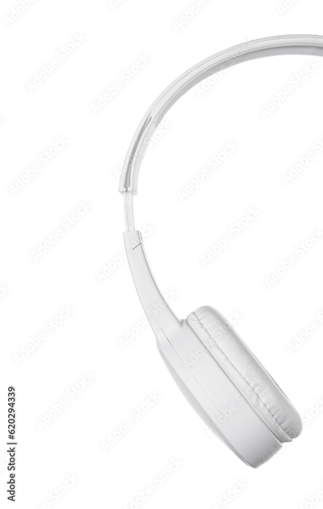 Obraz premium Wireless headphones close up isolated on a white background