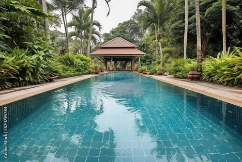 swimming pool at home design professional photograpphy AI Generated 