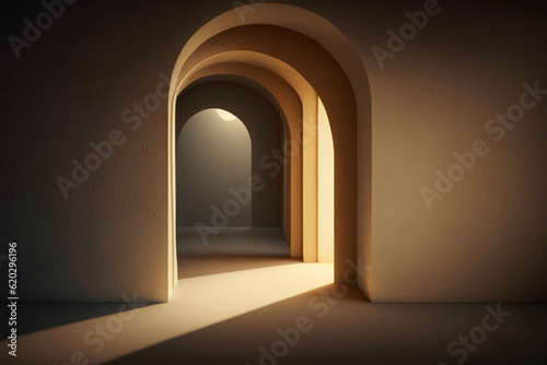 Hallway Archway with Natural Light Empty Room Cream Beige Nuetral Minimal Clean Interior